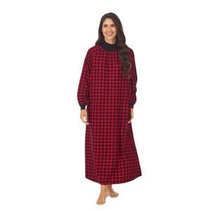 Lanz of Salzburg Mini Buffalo Check Long Flannel Nightgown Dress S